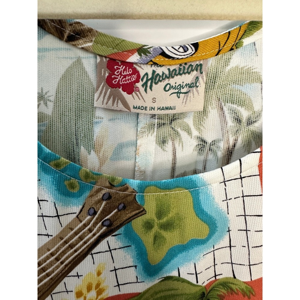 Hilo Hattie Hawaiian Tropical Beach Aloha Scenic Rayon Midi Dress Small Floral - Picture 7 of 12